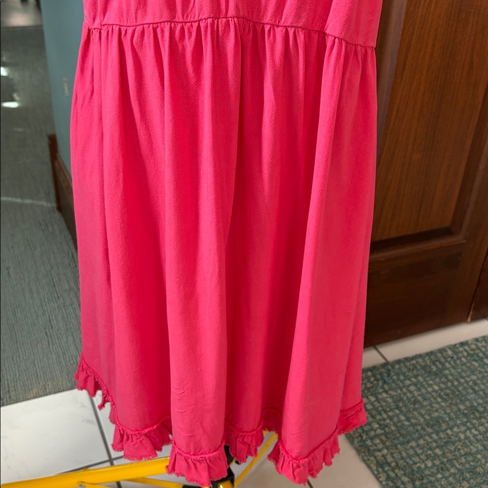 Altar’d State  Sundress  sleeveless scoop neck/lace trim Coral color full skirt - Picture 3 of 12